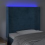 Cabecero con LED de terciopelo azul oscuro 93x16x118/128 cm de , Cabeceros y pies de cama - Ref: Foro24-3124228, Precio: 80,0...