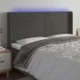 Dunkelgraues Samtkopfteil mit LED 183x16x118/128 cm von , Kopf- und Fußteile - Ref: Foro24-3124249, Preis: 103,72 €, Rabatt: %