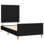 Estructura de cama con cabecero de tela negro 90x190 cm de , Camas y somieres - Ref: Foro24-3125100, Precio: 149,98 €, Descue...
