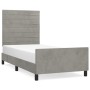 Estructura de cama con cabecero terciopelo gris claro 90x190 cm de , Camas y somieres - Ref: Foro24-3125788, Precio: 135,19 €...