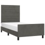 Estructura de cama con cabecero terciopelo gris oscuro 90x200cm de , Camas y somieres - Ref: Foro24-3125795, Precio: 128,54 €...