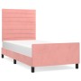 Estructura de cama con cabecero de terciopelo rosa 100x200 cm de , Camas y somieres - Ref: Foro24-3125805, Precio: 140,92 €, ...
