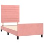 Estructura de cama con cabecero de terciopelo rosa 100x200 cm de , Camas y somieres - Ref: Foro24-3125805, Precio: 140,92 €, ...