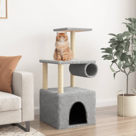 Árbol rascador gatos con postes de sisal gris claro 109,5 cm en Mobiliario para gatos | Comprar online en Foru.es