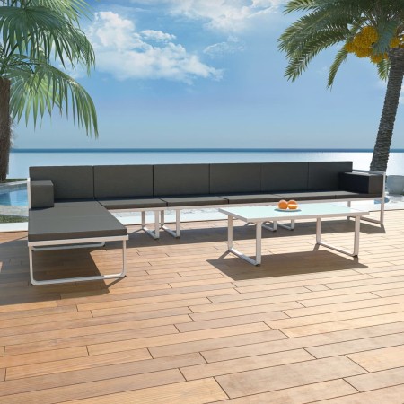 Set de muebles de jardín 5 piezas textilene aluminio negro de vidaXL, Conjuntos de jardín - Ref: Foro24-42814, Precio: 714,90...