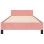 Estructura de cama con cabecero de terciopelo rosa 100x200 cm de , Camas y somieres - Ref: Foro24-3125805, Precio: 140,92 €, ...