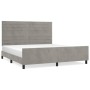 Estructura de cama con cabecero terciopelo gris claro 180x200cm de , Camas y somieres - Ref: Foro24-3125830, Precio: 210,50 €...