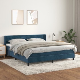 Cama box spring con colchón terciopelo azul oscuro 180x200 cm de , Camas y somieres - Ref: Foro24-3131037, Precio: 550,30 €, ...