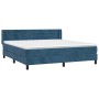 Cama box spring con colchón terciopelo azul oscuro 180x200 cm de , Camas y somieres - Ref: Foro24-3131037, Precio: 550,30 €, ...