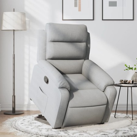 Sillón reclinable elevable de tela gris claro en Sillones | Comprar online en Foru.es