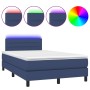 Cama box spring con colchón y LED tela azul 120x200 cm de , Camas y somieres - Ref: Foro24-3133227, Precio: 396,93 €, Descuen...