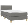 Cama box spring con colchón y LED tela gris oscuro 90x200 cm de , Camas y somieres - Ref: Foro24-3133686, Precio: 309,78 €, D...
