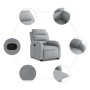 Sillón reclinable elevable de tela gris claro en Sillones | Comprar online en Foru.es