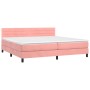 Cama box spring colchón y LED terciopelo rosa 200x200 cm de , Camas y somieres - Ref: Foro24-3134488, Precio: 548,71 €, Descu...