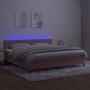Cama box spring colchón y LED terciopelo rosa 200x200 cm de , Camas y somieres - Ref: Foro24-3134488, Precio: 548,71 €, Descu...