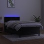 Cama box spring colchón y LED terciopelo negro 90x200 cm de , Camas y somieres - Ref: Foro24-3134443, Precio: 288,50 €, Descu...