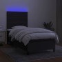Cama box spring colchón y luces LED tela negro 90x200 cm de , Camas y somieres - Ref: Foro24-3134927, Precio: 347,95 €, Descu...