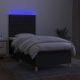 Cama box spring colchón y luces LED tela negro 90x190 cm de , Camas y somieres - Ref: Foro24-3135479, Precio: 321,04 €, Descu...