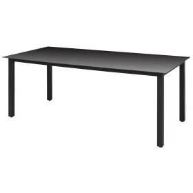Mesa de jardín de aluminio y vidrio negra 190x90x74 cm de vidaXL, Mesas de jardín - Ref: Foro24-42789, Precio: 158,95 €, Desc...