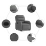 Sillón reclinable elevable de tela gris oscuro en Sillones | Comprar online en Foru.es