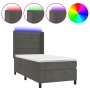 Cama box spring colchón y LED terciopelo gris oscuro 90x190 cm de , Camas y somieres - Ref: Foro24-3139596, Precio: 331,65 €,...