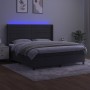 Cama box spring colchón y LED terciopelo gris oscuro 180x200 cm de , Camas y somieres - Ref: Foro24-3139638, Precio: 568,47 €...
