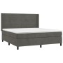 Cama box spring colchón y LED terciopelo gris oscuro 180x200 cm de , Camas y somieres - Ref: Foro24-3139638, Precio: 568,47 €...