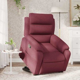 Sillón reclinable elevable tela rojo tinto en Sillones | Comprar online en Foru.es