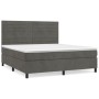 Cama box spring con colchón terciopelo gris oscuro 180x200 cm de , Camas y somieres - Ref: Foro24-3143098, Precio: 552,51 €, ...