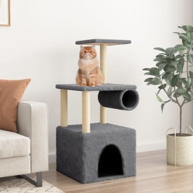 Rascador para gatos con postes de sisal gris oscuro 109,5 cm en Mobiliario para gatos | Comprar online en Foru.es