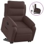 Sillón reclinable elevable tela marrón oscuro en Sillones | Comprar online en Foru.es