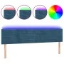 LED-Kopfteil aus dunkelblauem Samt, 180 x 5 x 78/88 cm von , Kopf- und Fußteile - Ref: Foro24-3121816, Preis: 62,36 €, Rabatt: %