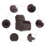Sillón reclinable elevable tela marrón oscuro en Sillones | Comprar online en Foru.es