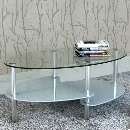 Mesa de centro de vidrio con diseño exclusivo blanca de , Mesas de centro - Ref: Foro24-240508, Precio: 75,98 €, Descuento: %