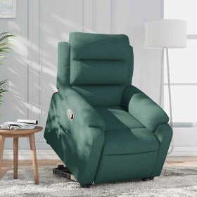 Sillón reclinable elevable tela verde oscuro en Sillones | Comprar online en Foru.es