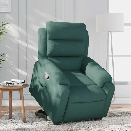 Sillón reclinable elevable tela verde oscuro en Sillones | Comprar online en Foru.es