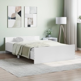 Estructura de cama con cabecero piecero blanco 120x190 cm de , Camas y somieres - Ref: Foro24-3203775, Precio: 115,82 €, Desc...