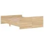 Estructura de cama con cabecero piecero roble Sonoma 120x190 cm de , Camas y somieres - Ref: Foro24-3203777, Precio: 141,29 €...