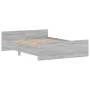 Estructura de cama con cabecero piecero gris Sonoma 135x190 cm de , Camas y somieres - Ref: Foro24-3203794, Precio: 149,42 €,...