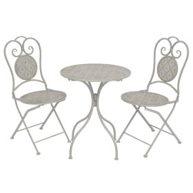 Mesa y sillas bistró de jardín 3 piezas acero gris de vidaXL, Conjuntos de jardín - Ref: Foro24-43154, Precio: 234,80 €, Desc...