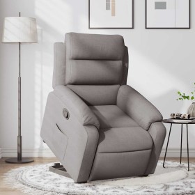 Sillón reclinable elevable tela gris taupe en Sillones | Comprar online en Foru.es