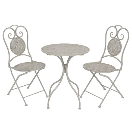 Mesa y sillas bistró de jardín 3 piezas acero gris de vidaXL, Conjuntos de jardín - Ref: Foro24-43154, Precio: 234,80 €, Desc...