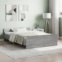 Sonoma gray bed frame with headboard and footboard 120x190 cm by , Beds and slatted bases - Ref: Foro24-3203780, Price: 148,0...