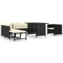 Set de muebles de jardín 8 pzas y cojines ratán sintético negro de , Conjuntos de jardín - Ref: Foro24-3059797, Precio: 521,9...
