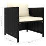 Set de muebles de jardín 8 pzas y cojines ratán sintético negro de , Conjuntos de jardín - Ref: Foro24-3059797, Precio: 521,9...