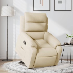 Sillón reclinable elevable de tela color crema en Sillones | Comprar online en Foru.es
