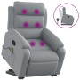 Sillón de masaje reclinable de pie de tela gris claro en Sillones | Comprar online en Foru.es