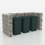 Gaviones para ocultar triple contenedor 250x100x120 cm de vidaXL, Soportes para contenedores de residuos - Ref: Foro24-142560...