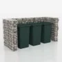 Gaviones para ocultar triple contenedor 250x100x120 cm de vidaXL, Soportes para contenedores de residuos - Ref: Foro24-142560...