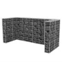 Gaviones para ocultar triple contenedor 250x100x120 cm de vidaXL, Soportes para contenedores de residuos - Ref: Foro24-142560...